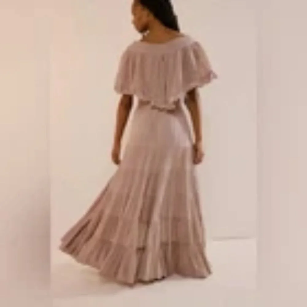 Free People Dancing On Air Boho Chic Ruffled Maxi Dress Size XS NWT - Picture 7 of 8